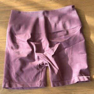 Alphalete Rose Pink Ruched Biker Shorts